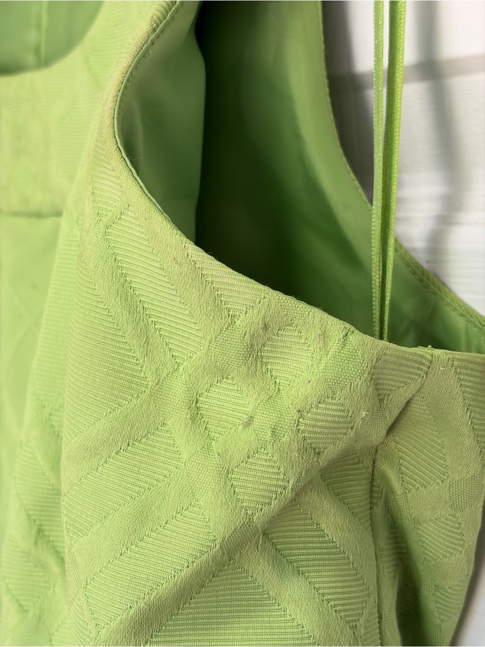 Vtg Jones New York Lime Green Sleeveless Shift Dress 12 flaws - Picture 9 of 12